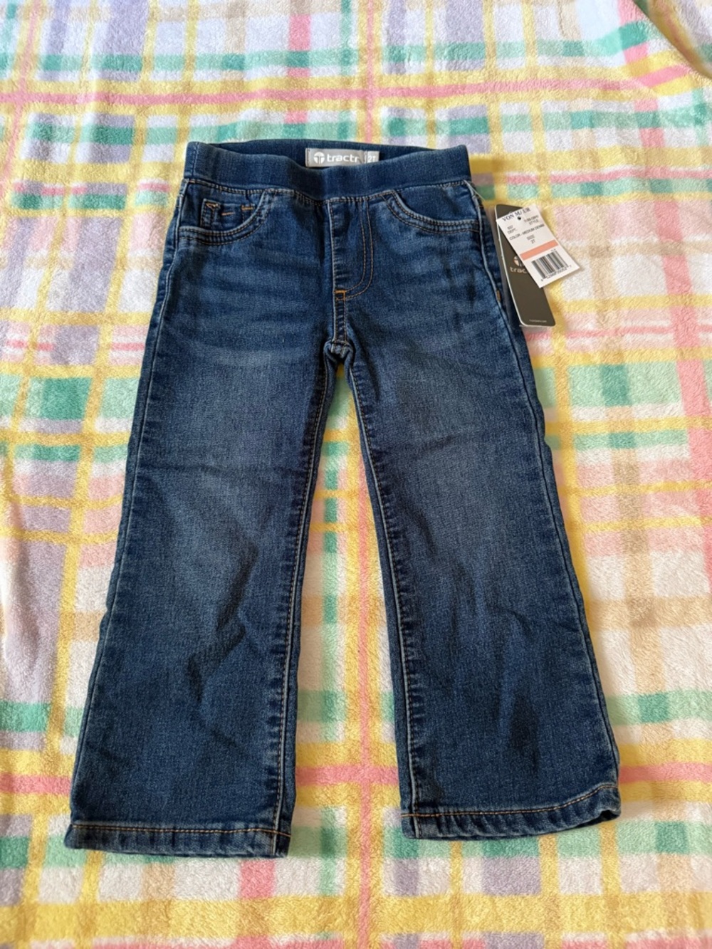 Tractr Kids Dark Blue Elastic Waist Denim Pants